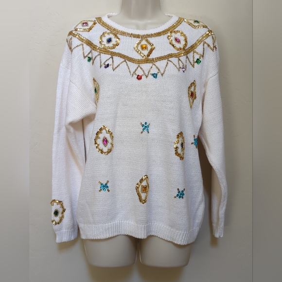 Vintage CelinaYang MCM Holiday Sweater sz S - Picture 1 of 8